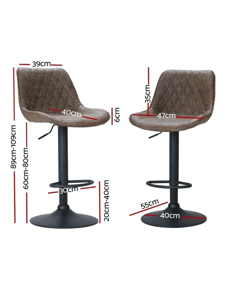 Rushal Metal Kitchen Bar Stools in Brown