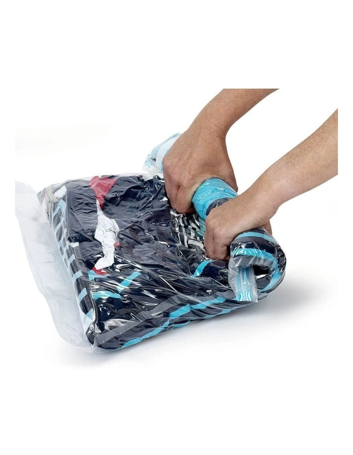 Vacuum Storage Space Saver Travel Reusable Compressed 2 Pack in Clear