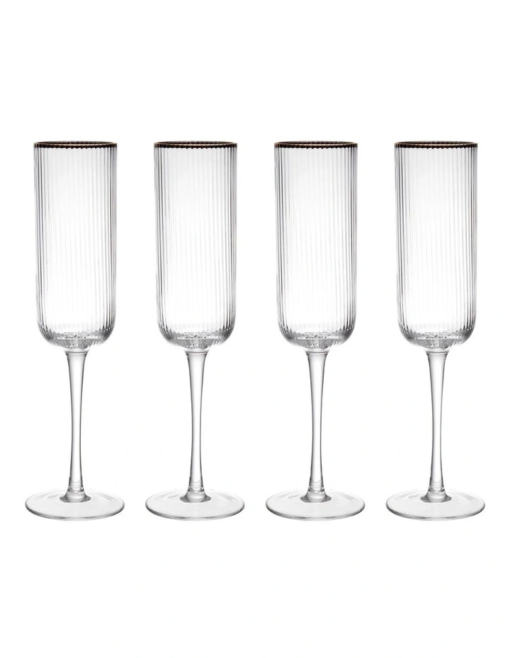 Sorrento Flute Set 4 Piece in Clear