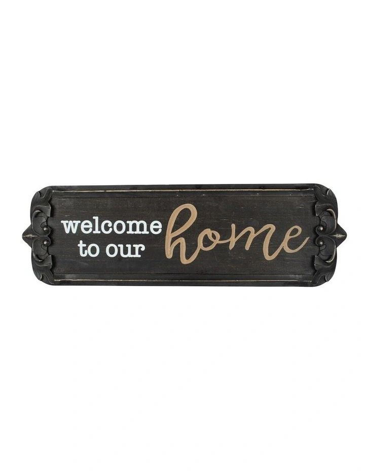 Welcome to Our Home Sign Wall Art in Multi