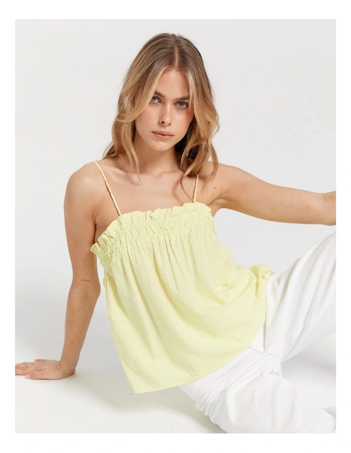 Mia Singlet Top in Lime