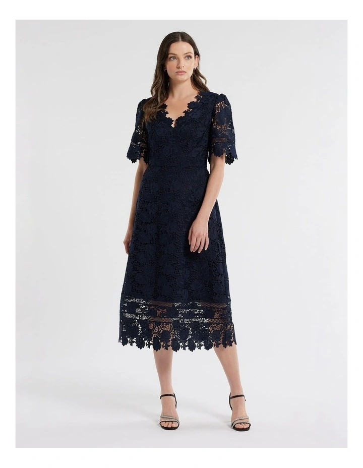 Katrina Lace Dress in Navy