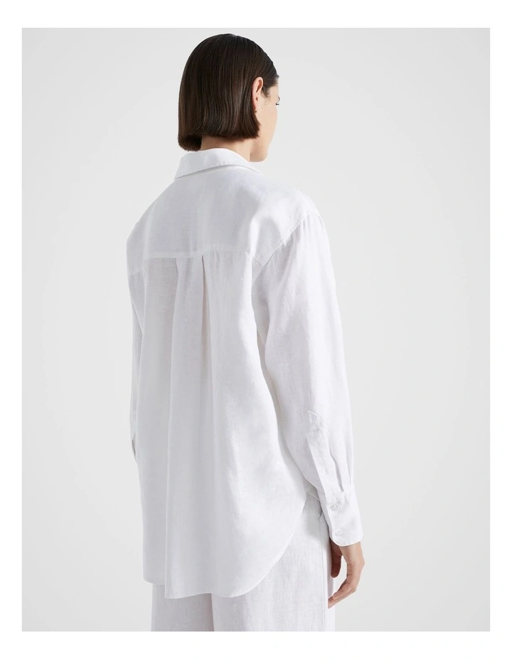 Core Linen Boyfriend Shirt in Whisper White