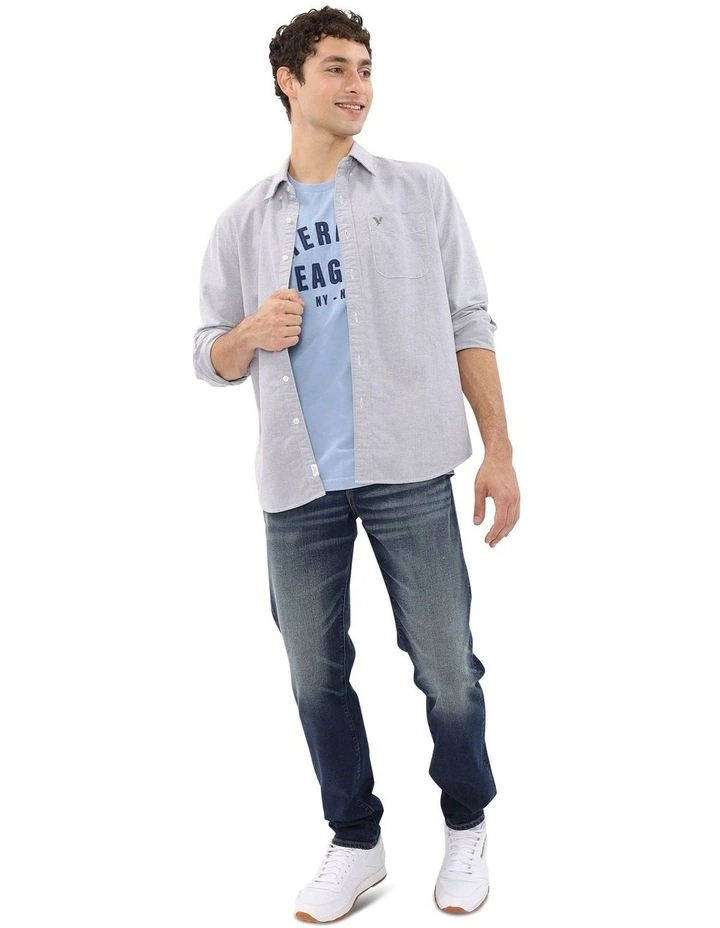 Everyday Oxford Button-Up Shirt in Grey