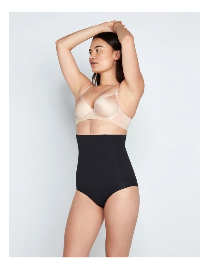 Medium Control High Waisted Brief in Black