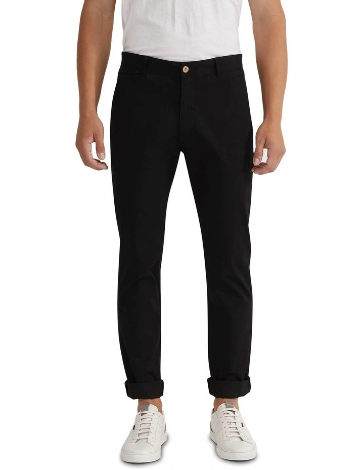 Danny Casual Organic Cotton Chinos in Black
