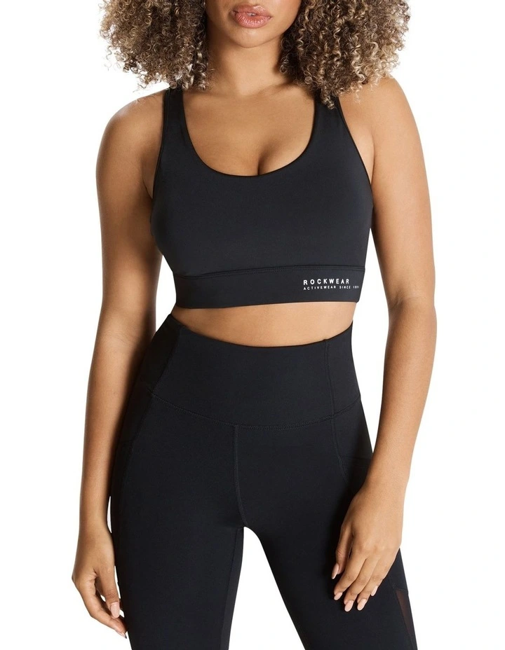 Medium Impact Sports Bra in Black