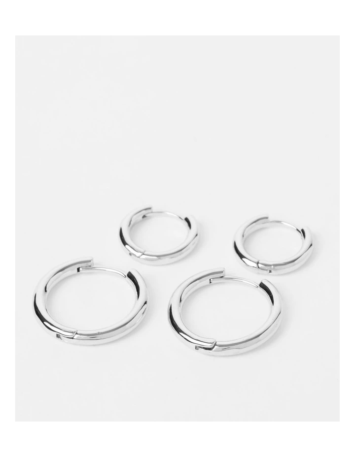 Click Hoop 2pk in Silver