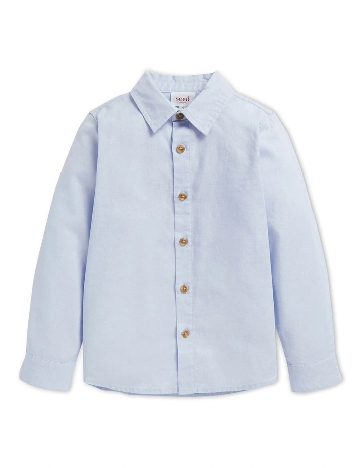 Core Linen Shirt in Powder Blue