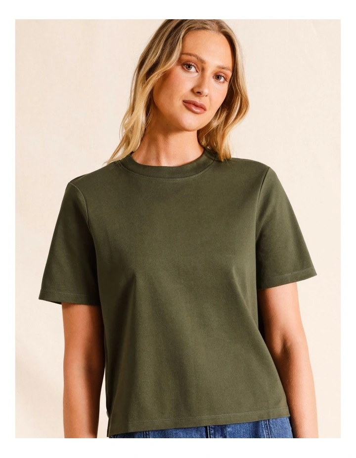 Organic Cotton Boyfriend Tee in Khaki
