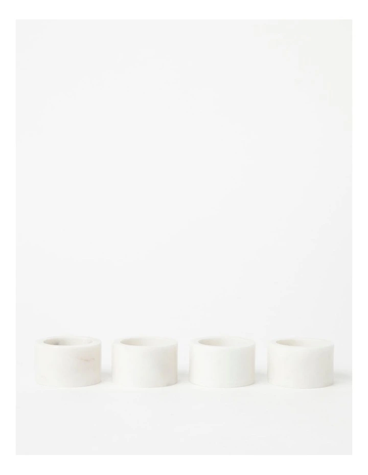 Marble Napkin Rings White 4 Pack