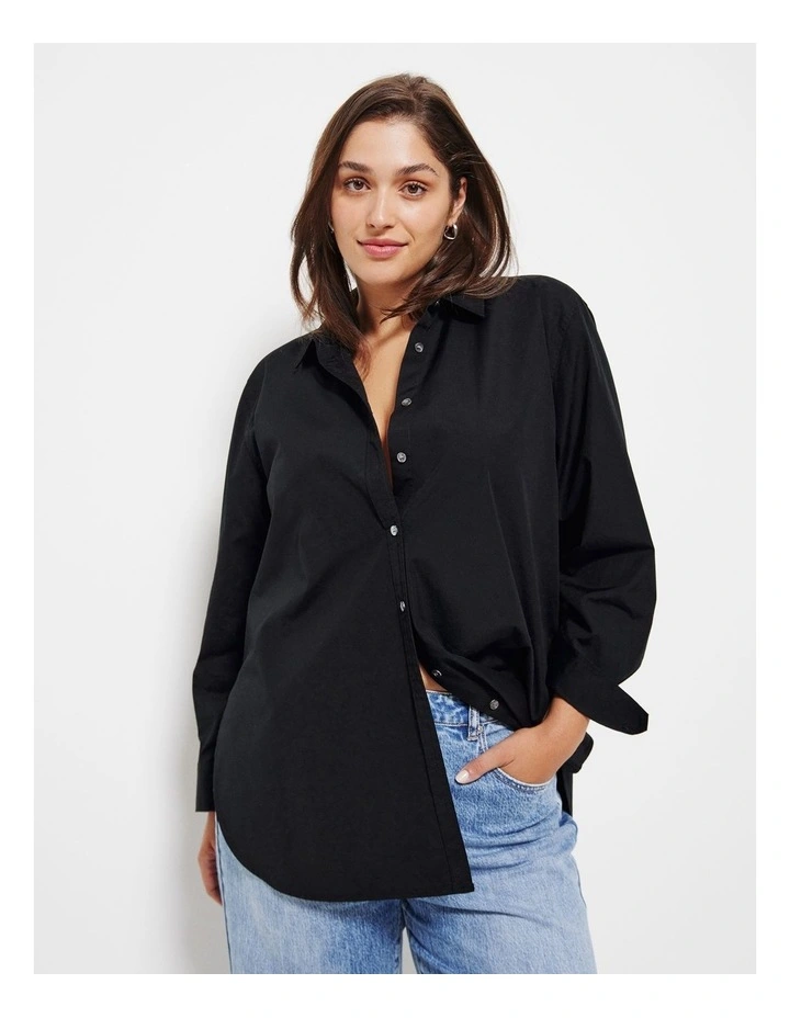 The Common Standard Poplin Shirt in Black