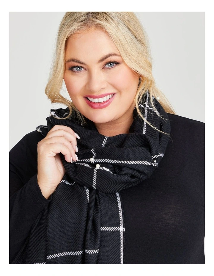 Pearl Scarf in Black & White