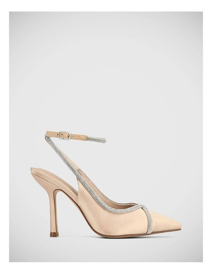 Heir Satin Heel in Champagne