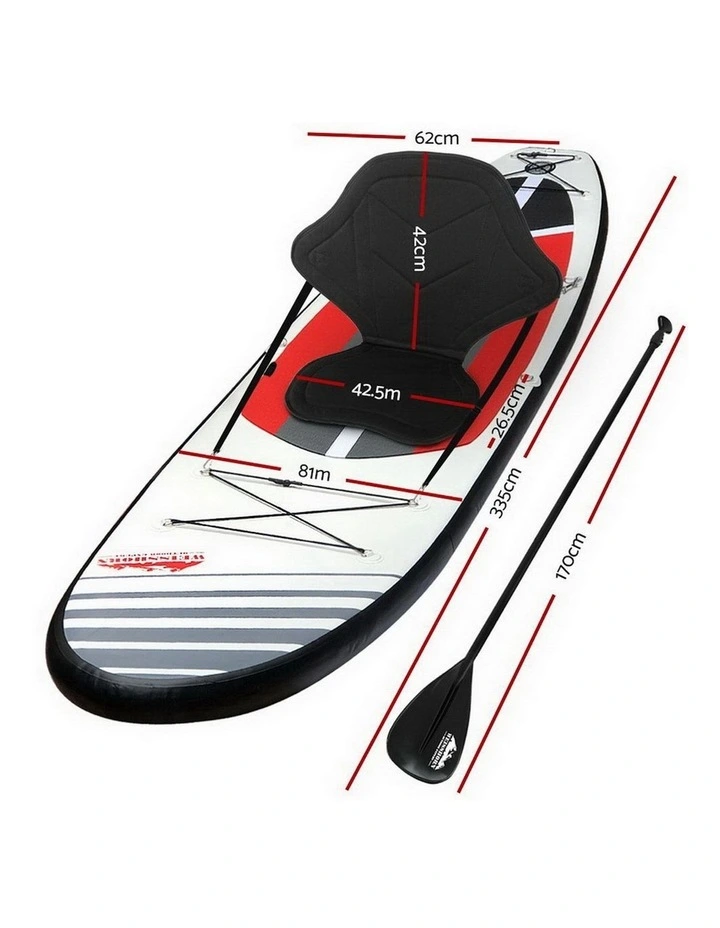 Inflatable Stand Up Paddle Board in White/Red