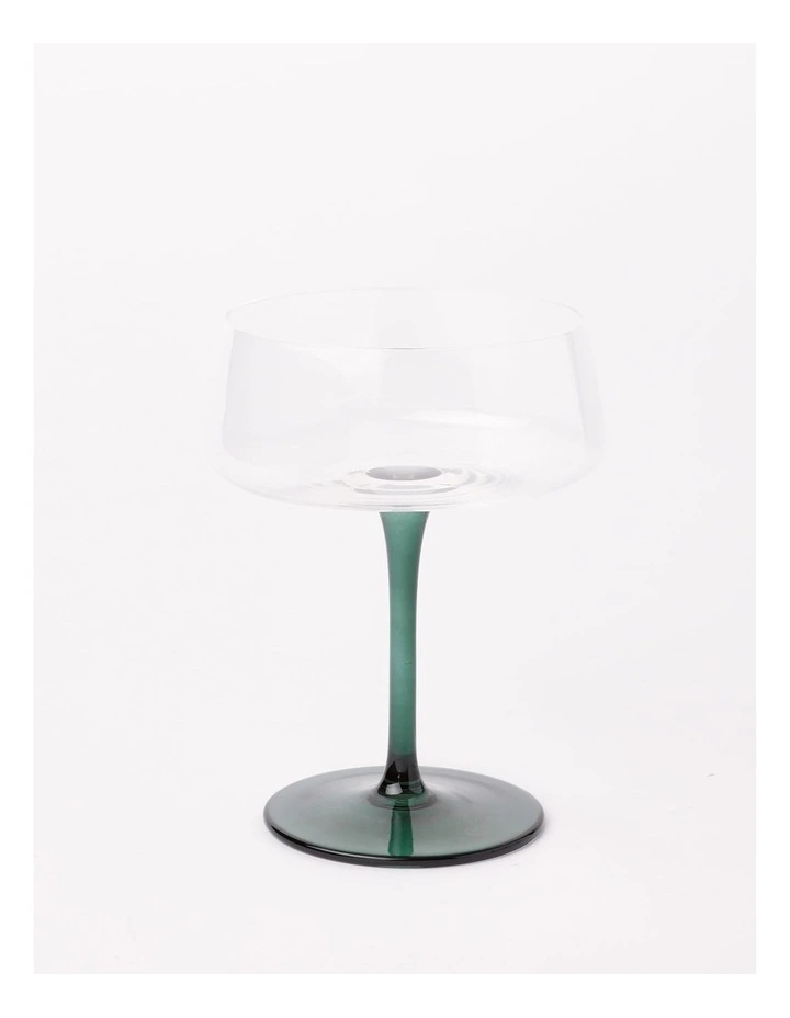 Jordan Martini Glass Set of 4 in Dark Green