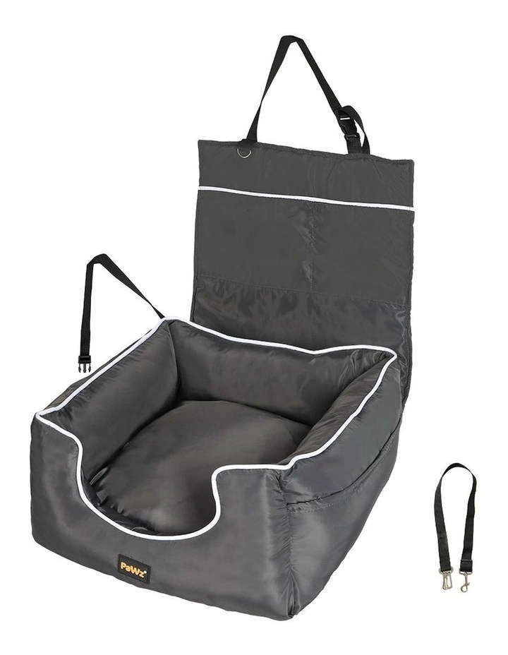 Pet Backrest Safe Travel Bed in Grey