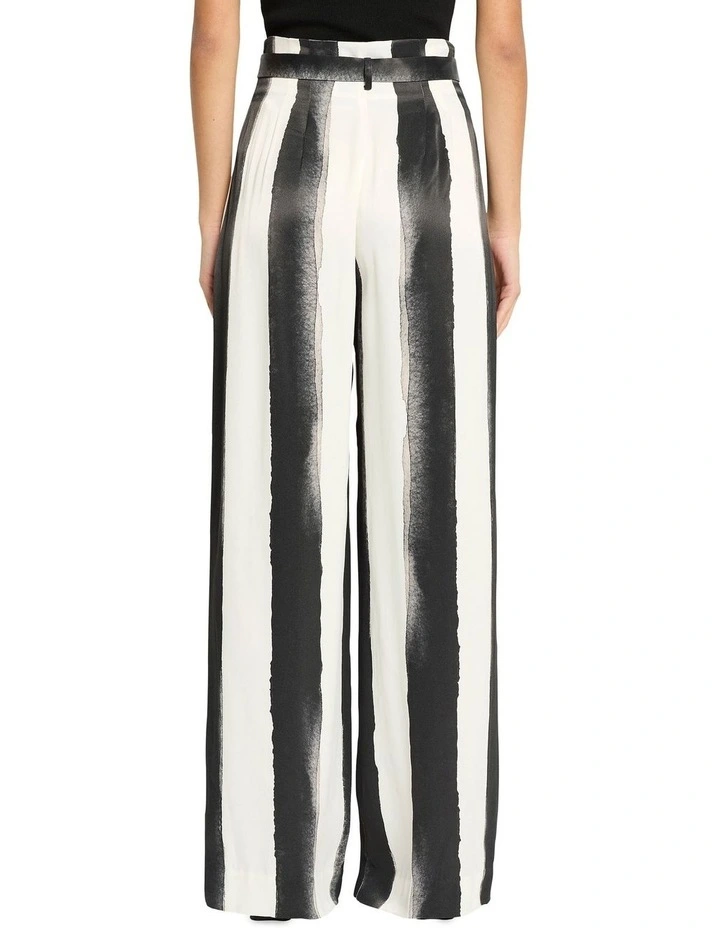 Square One Stripe Pant in Black and White