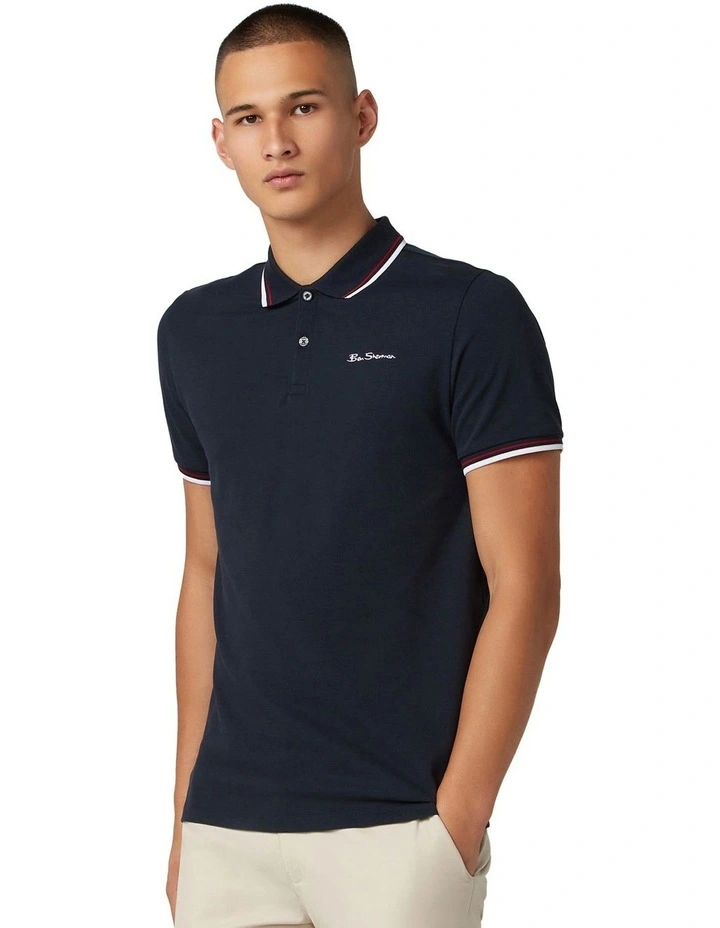 Signature Romford Polo T-shirt in Navy