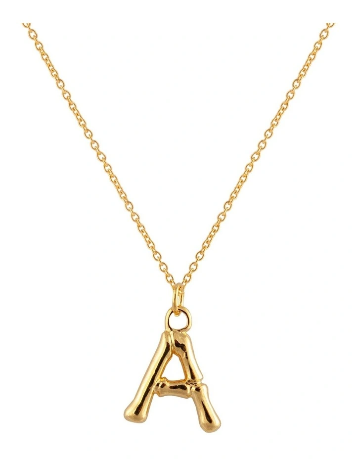 Letter A Initial Gold Necklace