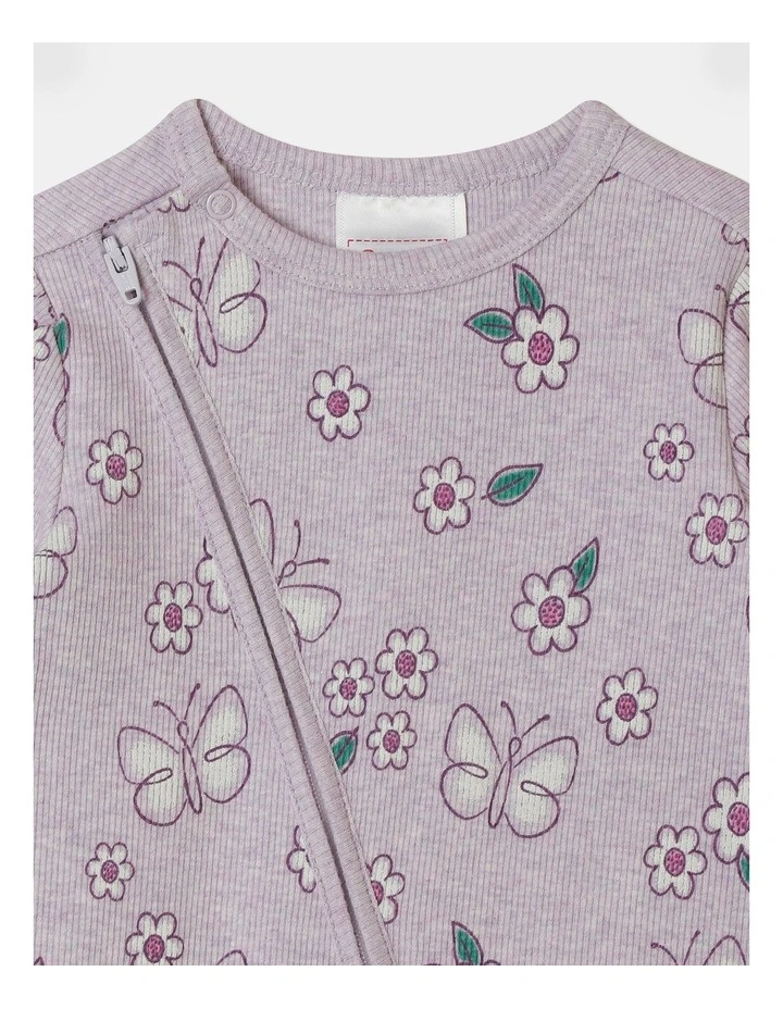 Essential Rib Butterfly Coverall in Lavender