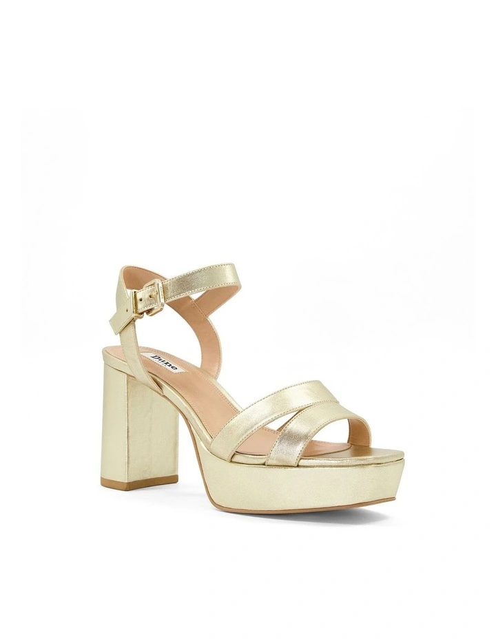 Molten Heeled Sandal in Gold