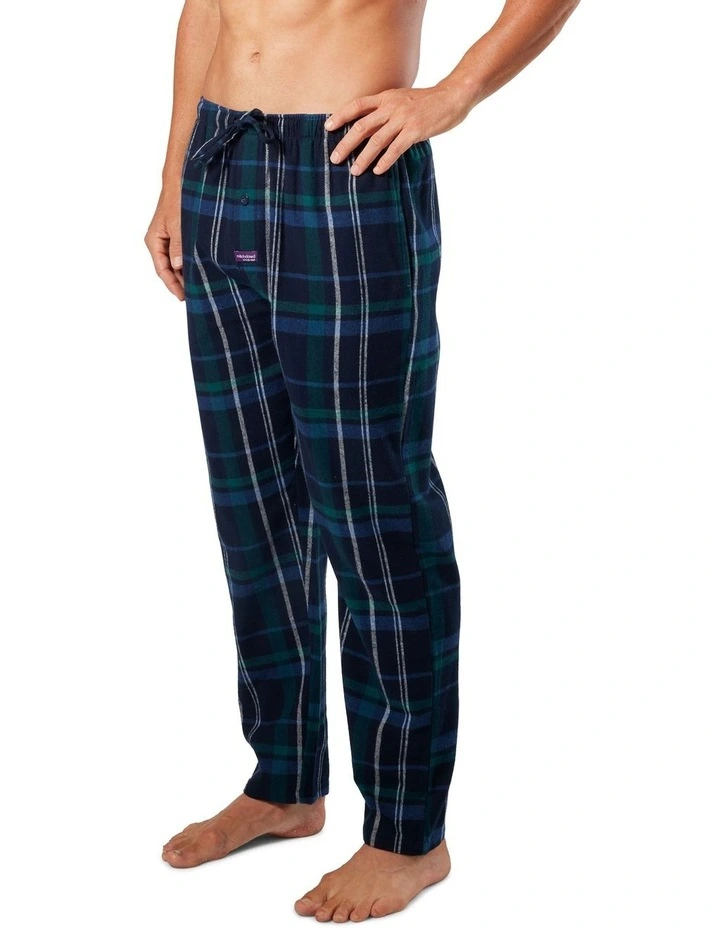 Roland Check Cotton Flannel Sleep Pant in Navy
