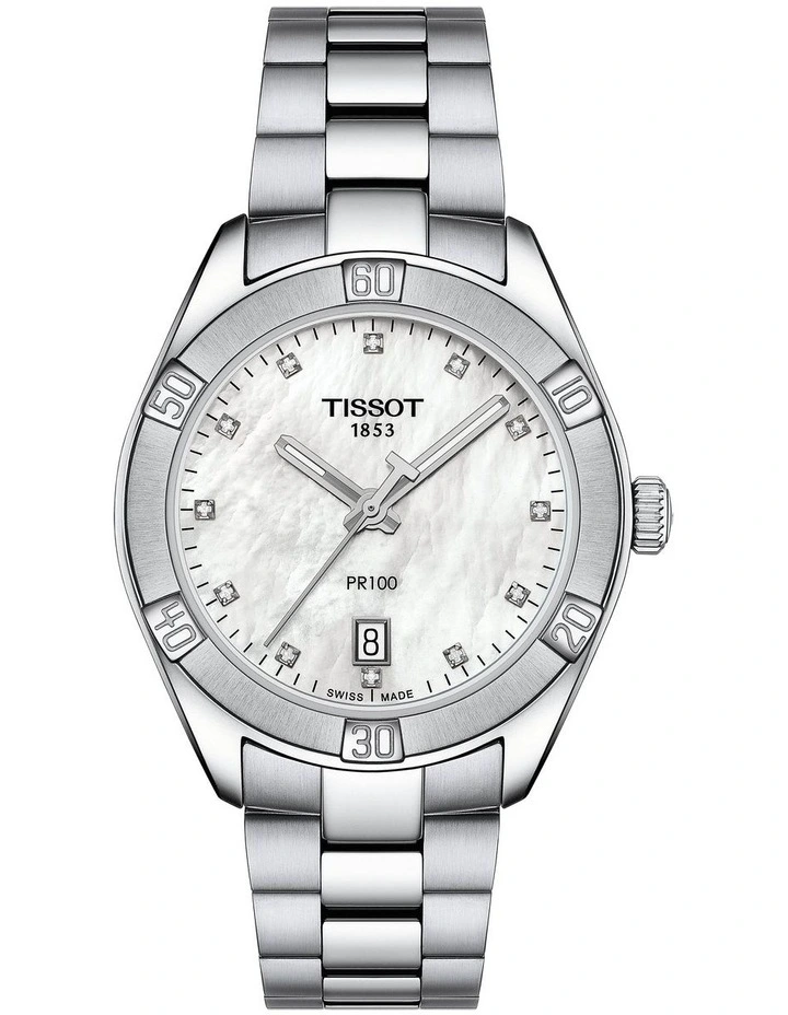 PR 100 Sport Chic T1019101111600 Watch in White Mother of Pearl