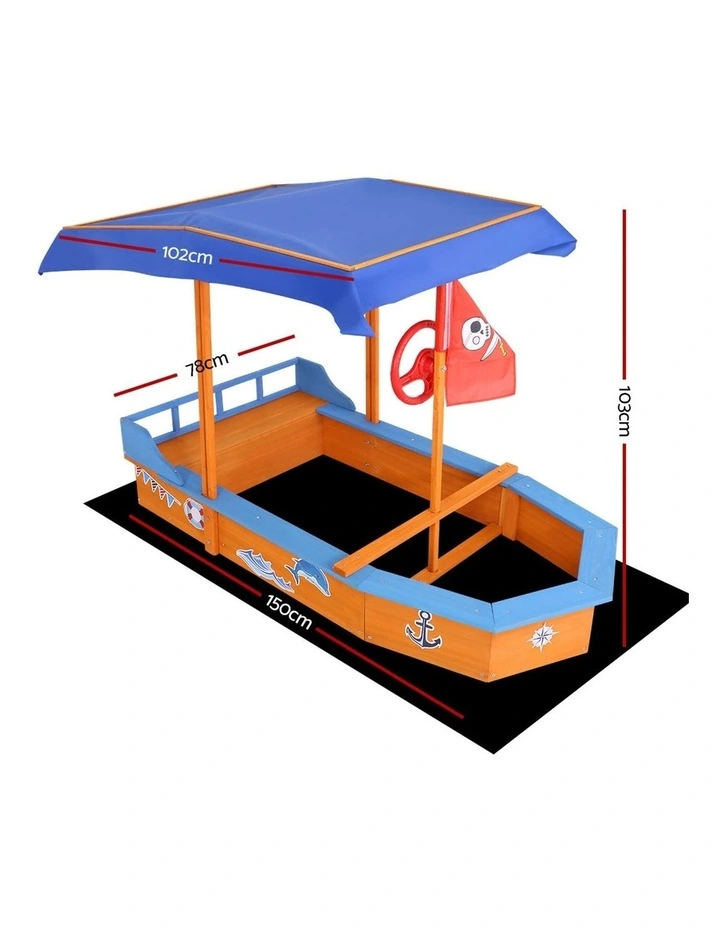 Boat-Shaped Canopy Sand Pit