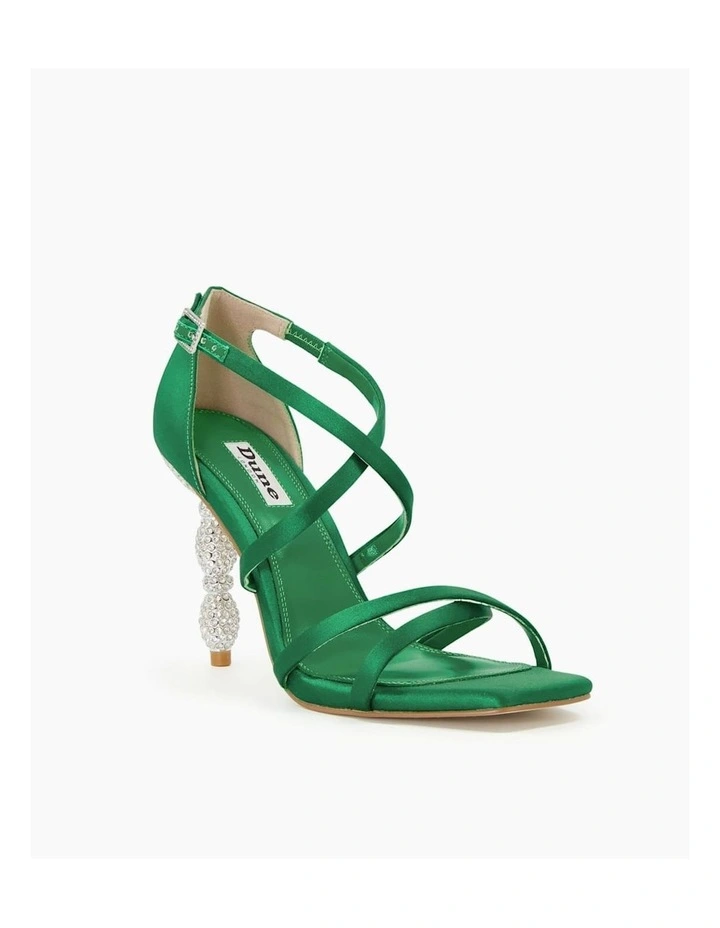 Marvelled Heeled Sandal in Green