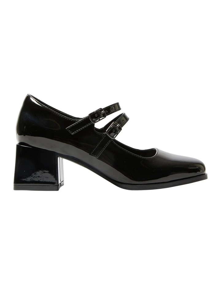 Metro Heeled Shoes in Black Patent