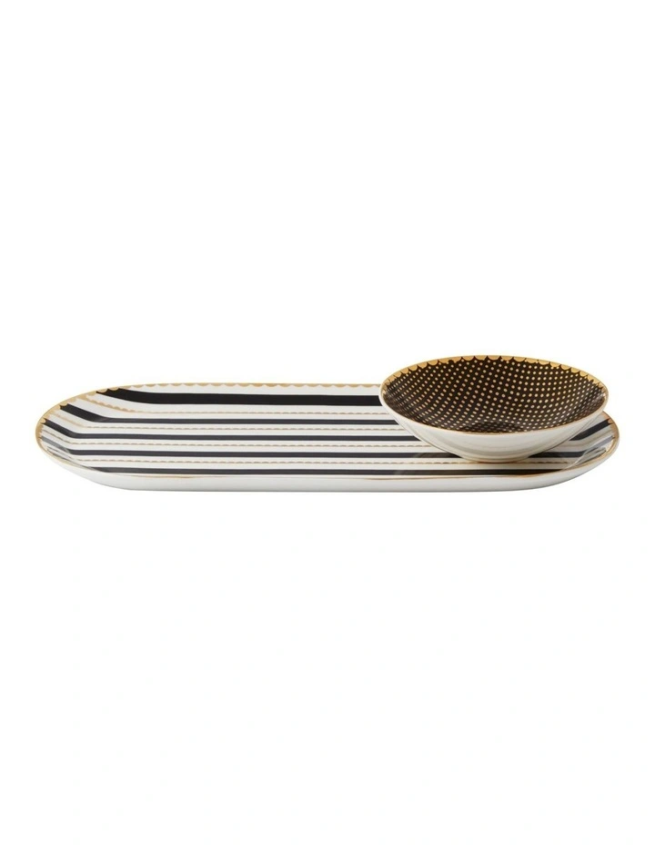 Gift Boxed Teas & C's Regency Platter & Dish Set in Black