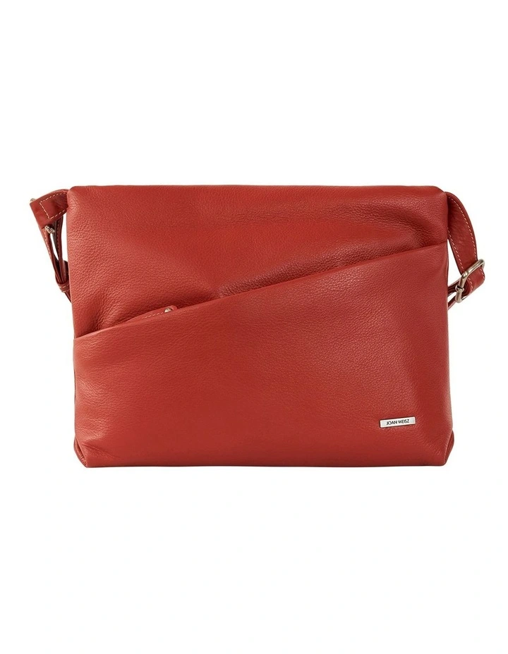 Drift Leather Crossbody Bag in Orange