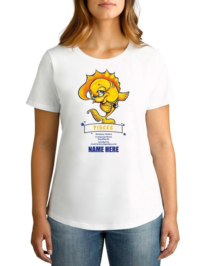 Women's Zodiac Pisces Personalised Cotton T Shirt