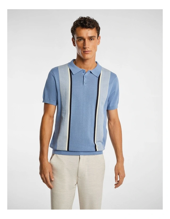 Maxxie Colour Block Polo Shirt in Blue