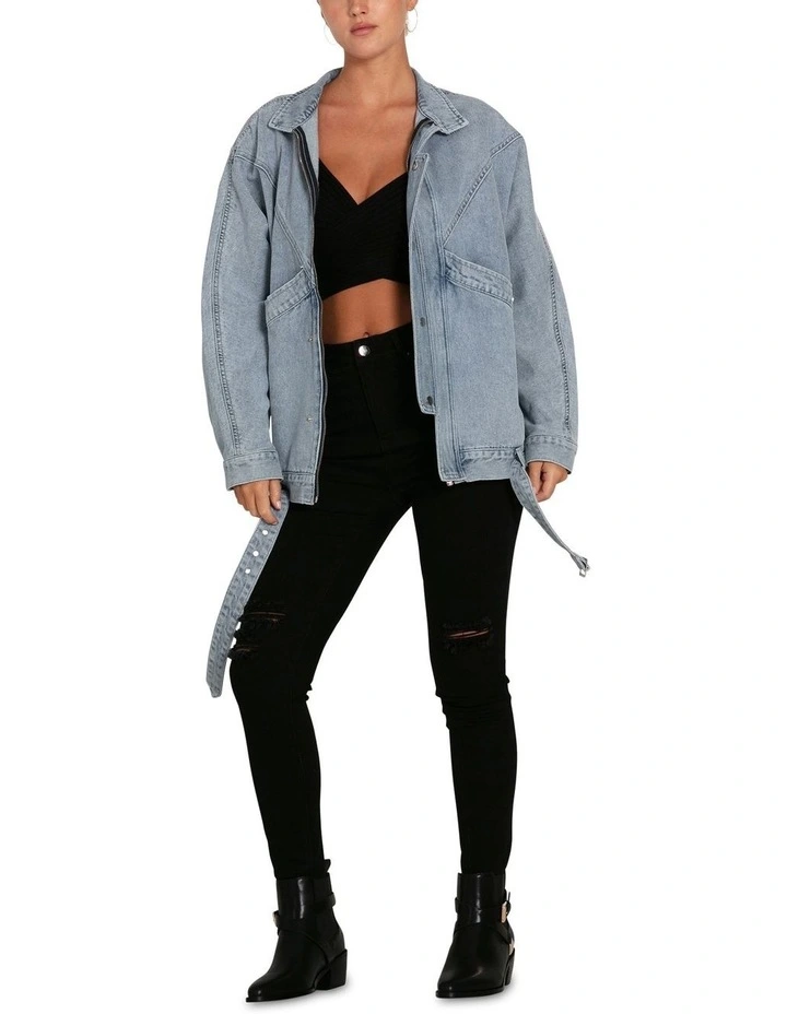 All About You Denim Jacket in Stonewash Blue