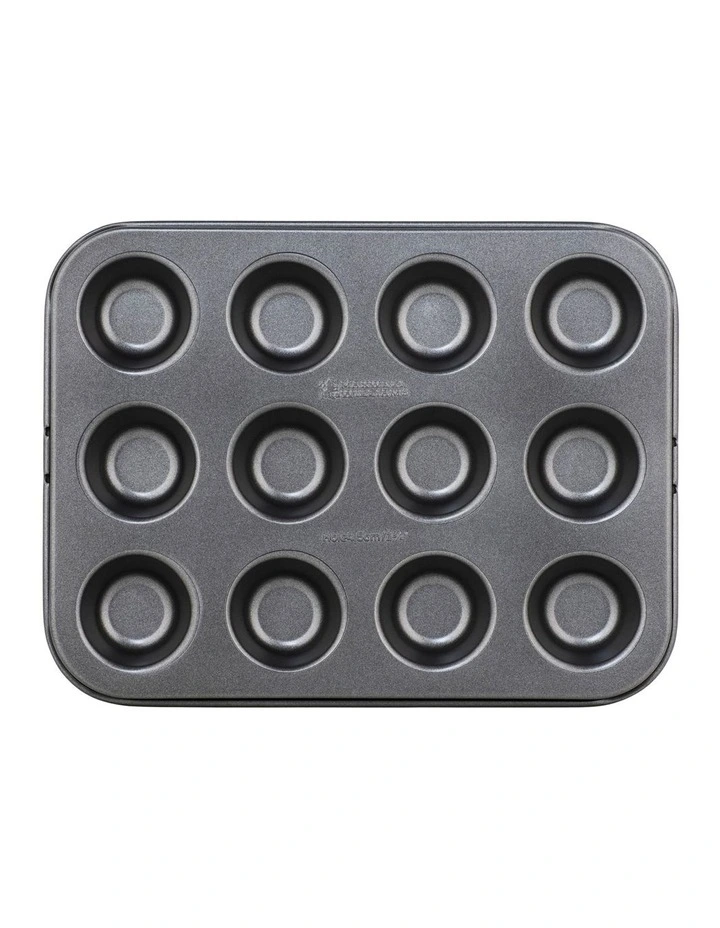 BakerMaker Non-Stick 12 Cup Mini Muffin Pan in Black
