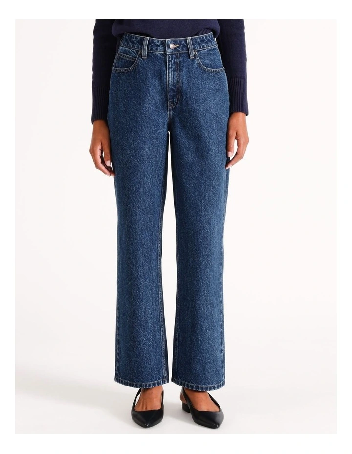 Organic Blend Relaxed Straight Jean in Dark Denim