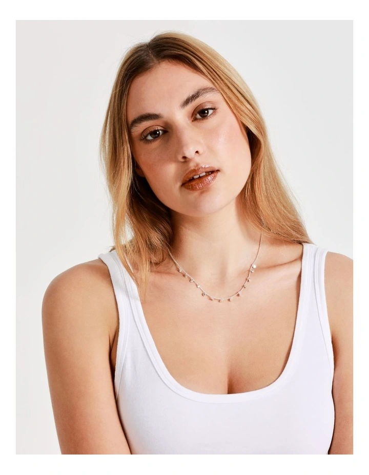 Mini Disc Necklace in Silver