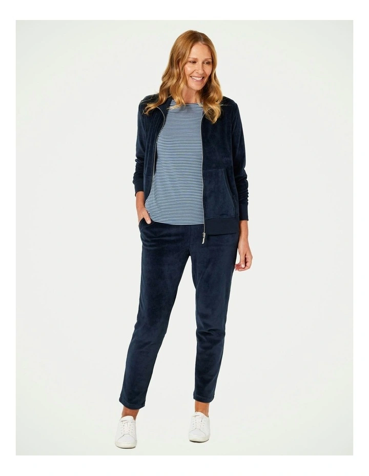 Courtney Long Sleeve Stripe Top in Blue Shadow