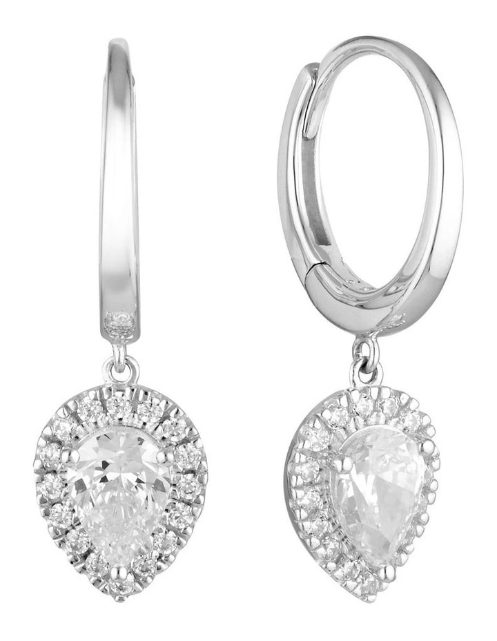 Luxe Splendore Silver Huggie Earrings