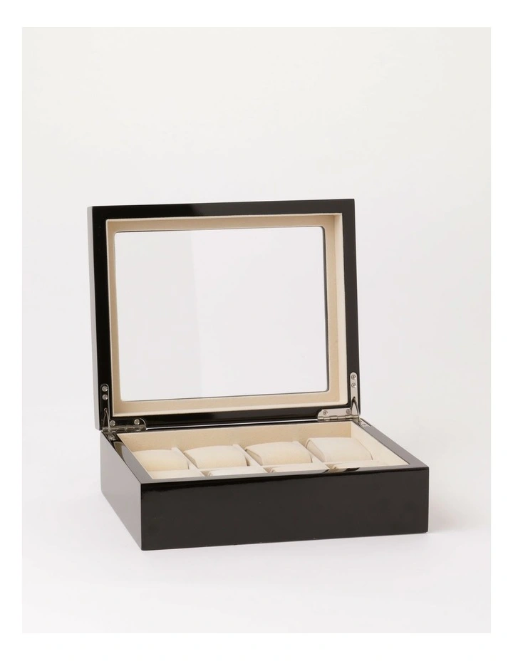 Black 8 Compartment Watch Box