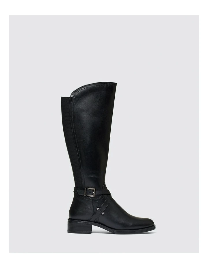 Trevie Boots in Black Smooth