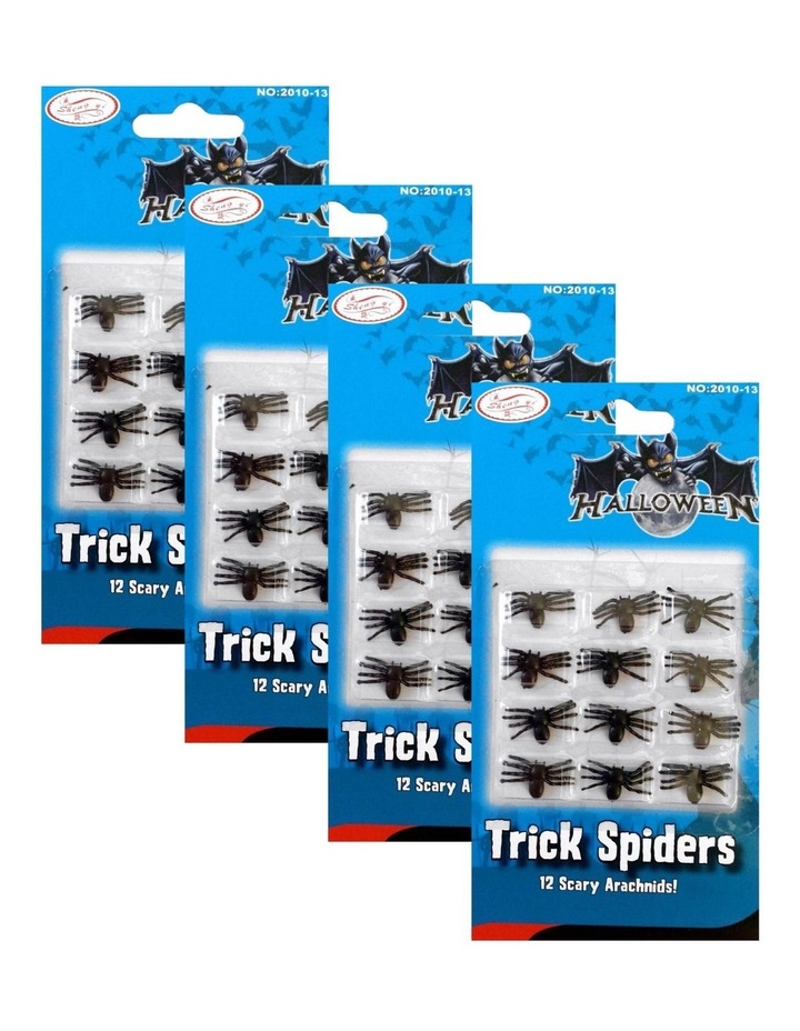 Mini Fake Spiders Trick Toy x4 Pack in Black