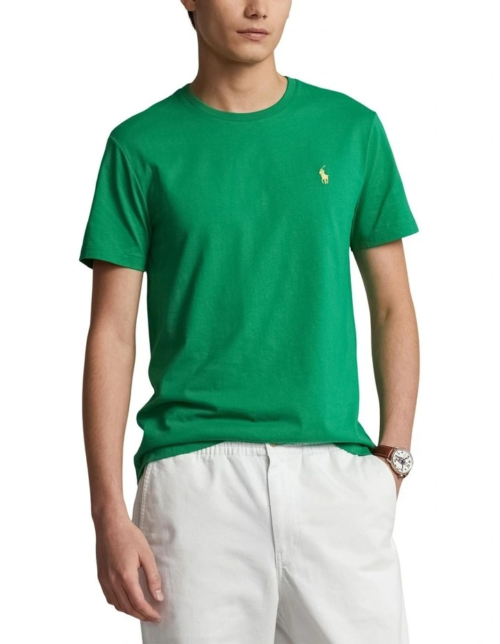 Custom Slim Fit Jersey Crewneck T-Shirt in Green