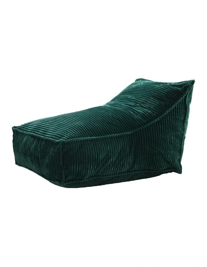Wilde Ribbed Luxe Fleece Beanbag Cover in Emerald