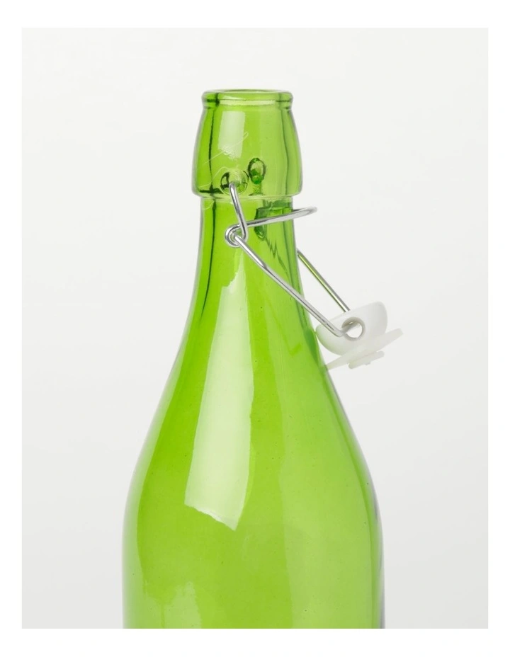 Coloured Glass Bottle 1L in Lime Green