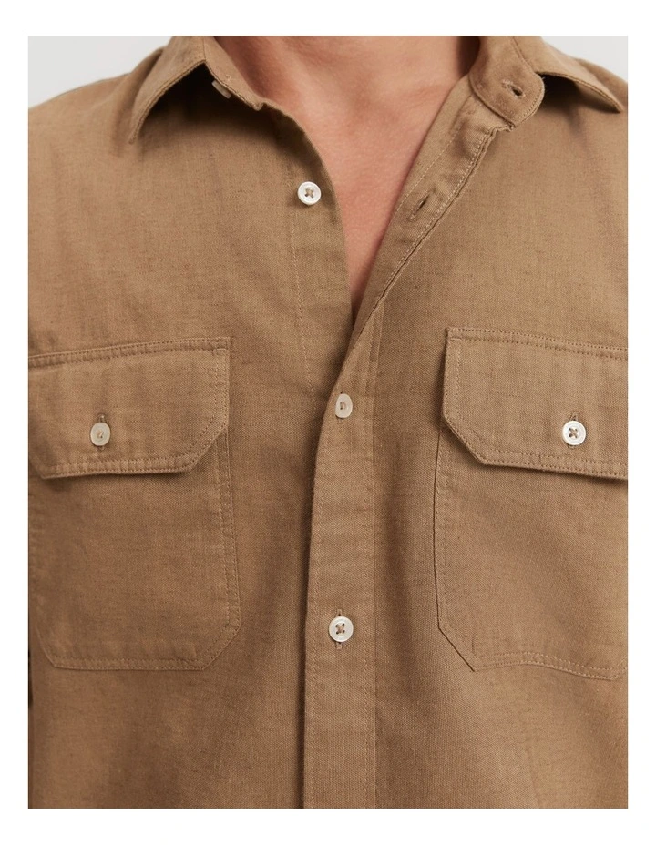 Regular Fit Pocket Shirt in Walnut
