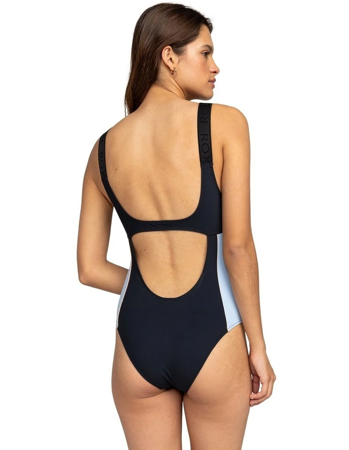 Active High Leg One Piece Swimsuit in Anthracite