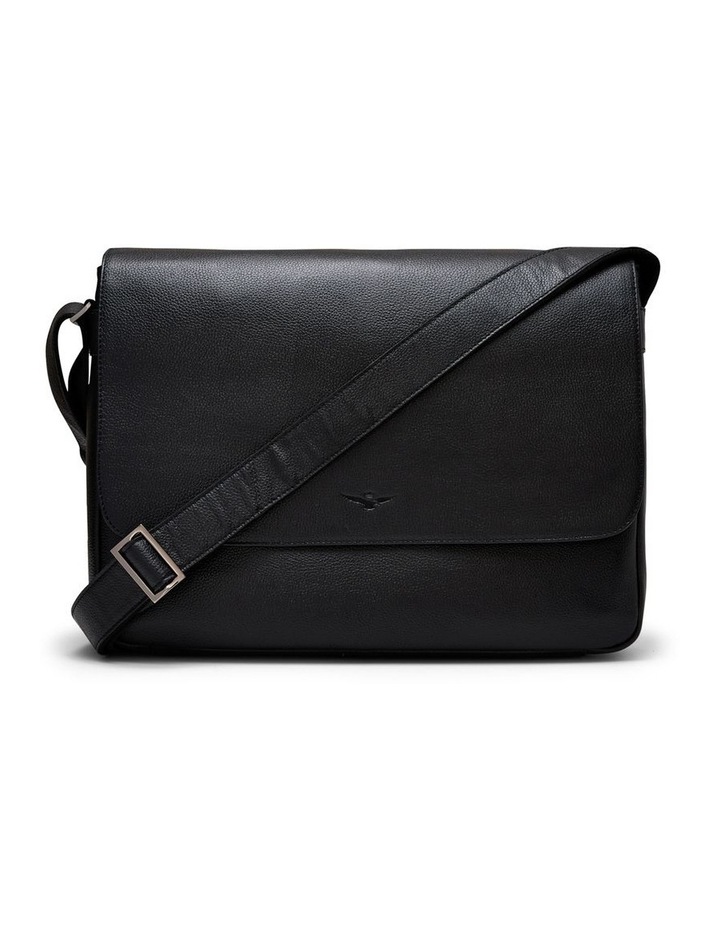 Montoro Leather Messenger Bag in Black